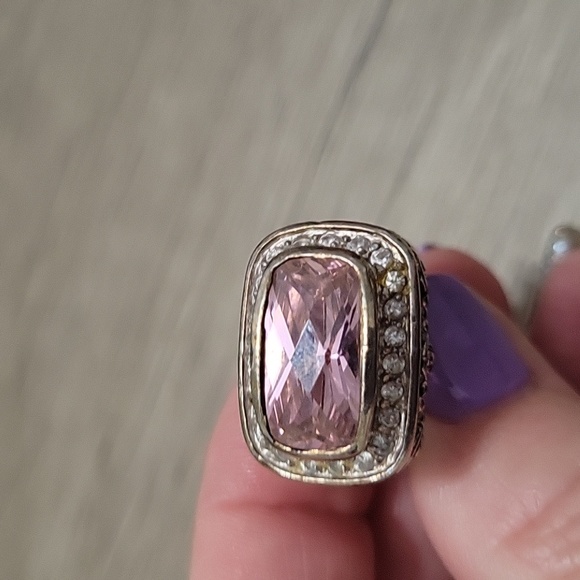 Sterling and pink topaz ring size 6 - Picture 4 of 4